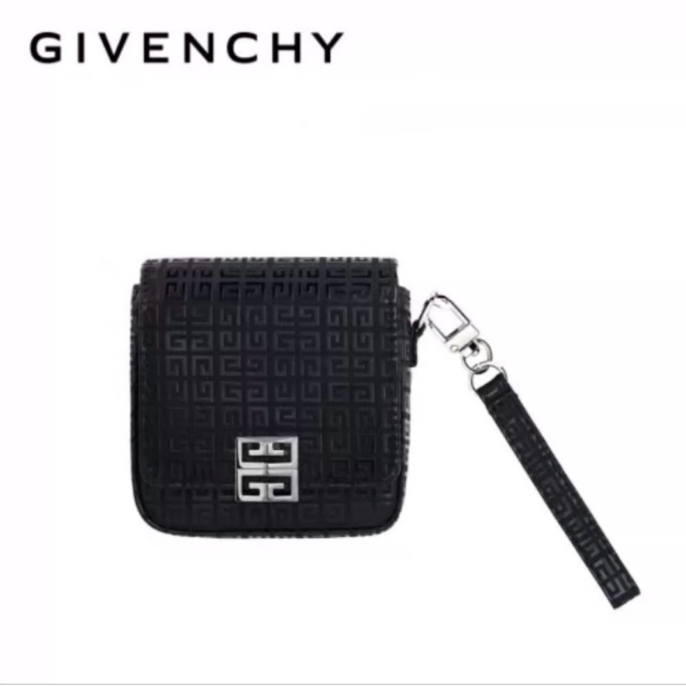 Givenchy Black Embossed Wristlet